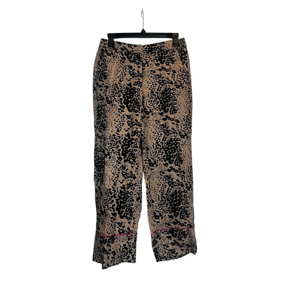 J.CREW Pants - J. Crew Peyton Cropped Linen Pants 4 Leopard Print High Rise Wide Leg AJ322